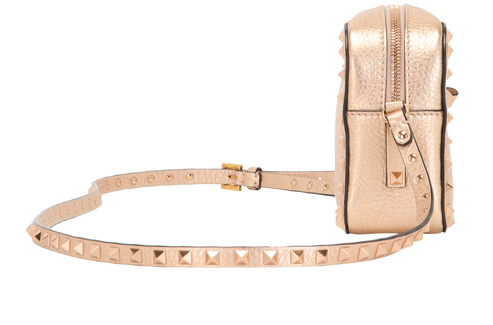 Rockstud Camera Crossbody, &pound;495, Handbags, Rose Gold, Leather, Side view
